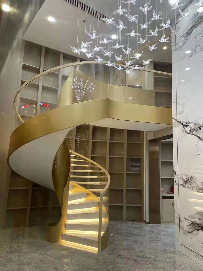 別墅弧形銅雕刻樓梯扶手