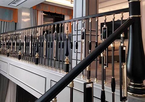 農(nóng)村自建別墅銅藝樓梯扶手設計效果圖