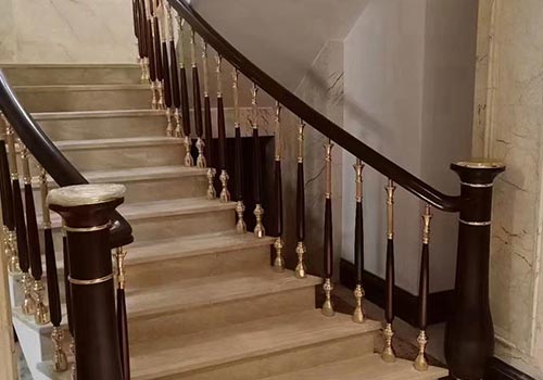 密云別墅直角樓梯扶手設計裝修效果圖