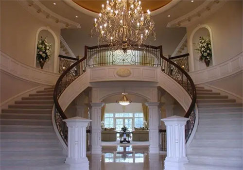 別墅室內(nèi)圓形鐵藝樓梯設(shè)計(jì)裝修效果圖