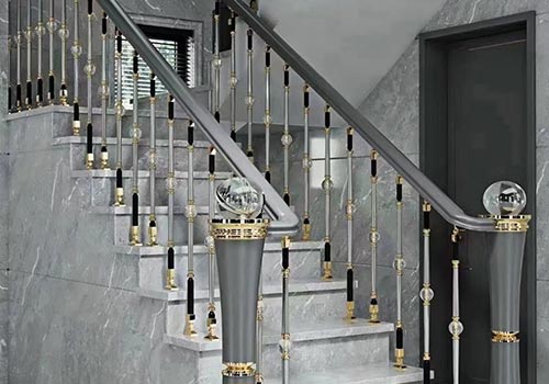 別墅室內不銹鋼樓梯扶手定制設計裝修效果圖