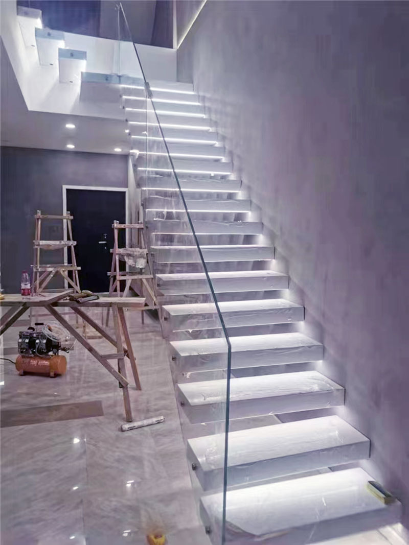 網紅玻璃樓梯扶手設計定制效果圖