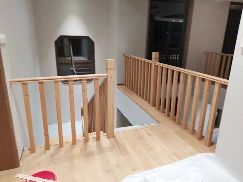 原木色實木樓梯扶手設計全屋定制效果圖
