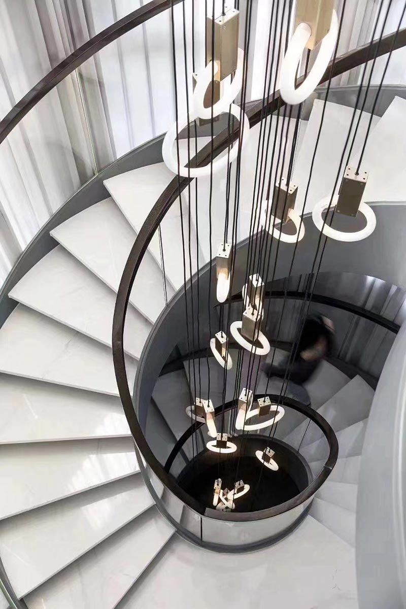 現代簡約旋轉樓梯效果圖